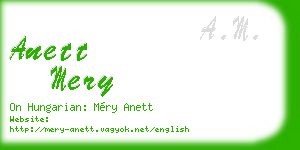 anett mery business card